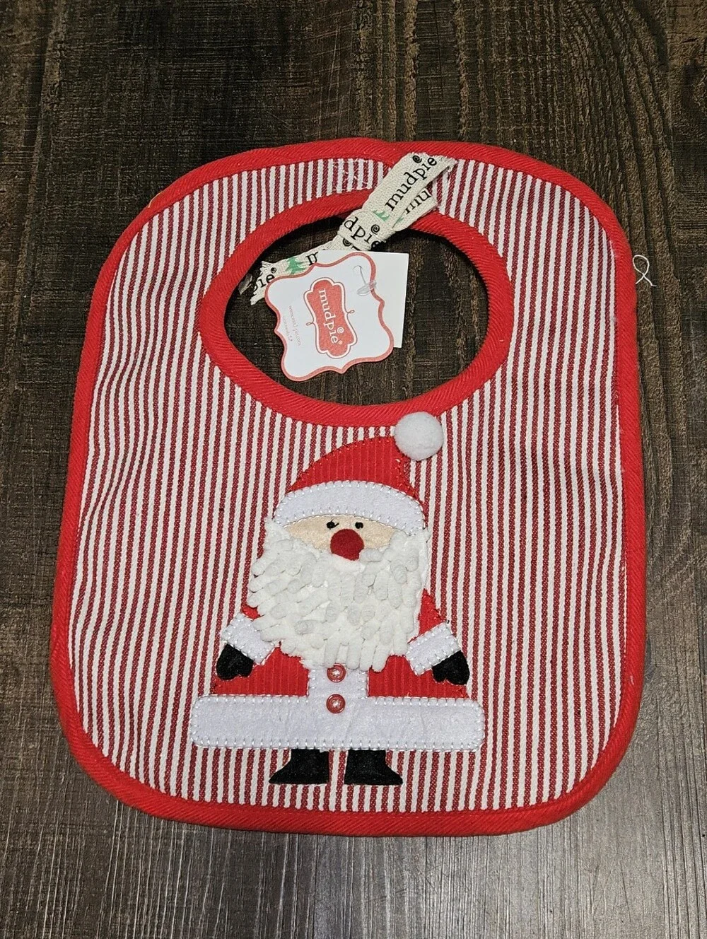 Mud Pie Santa Corduroy Bib